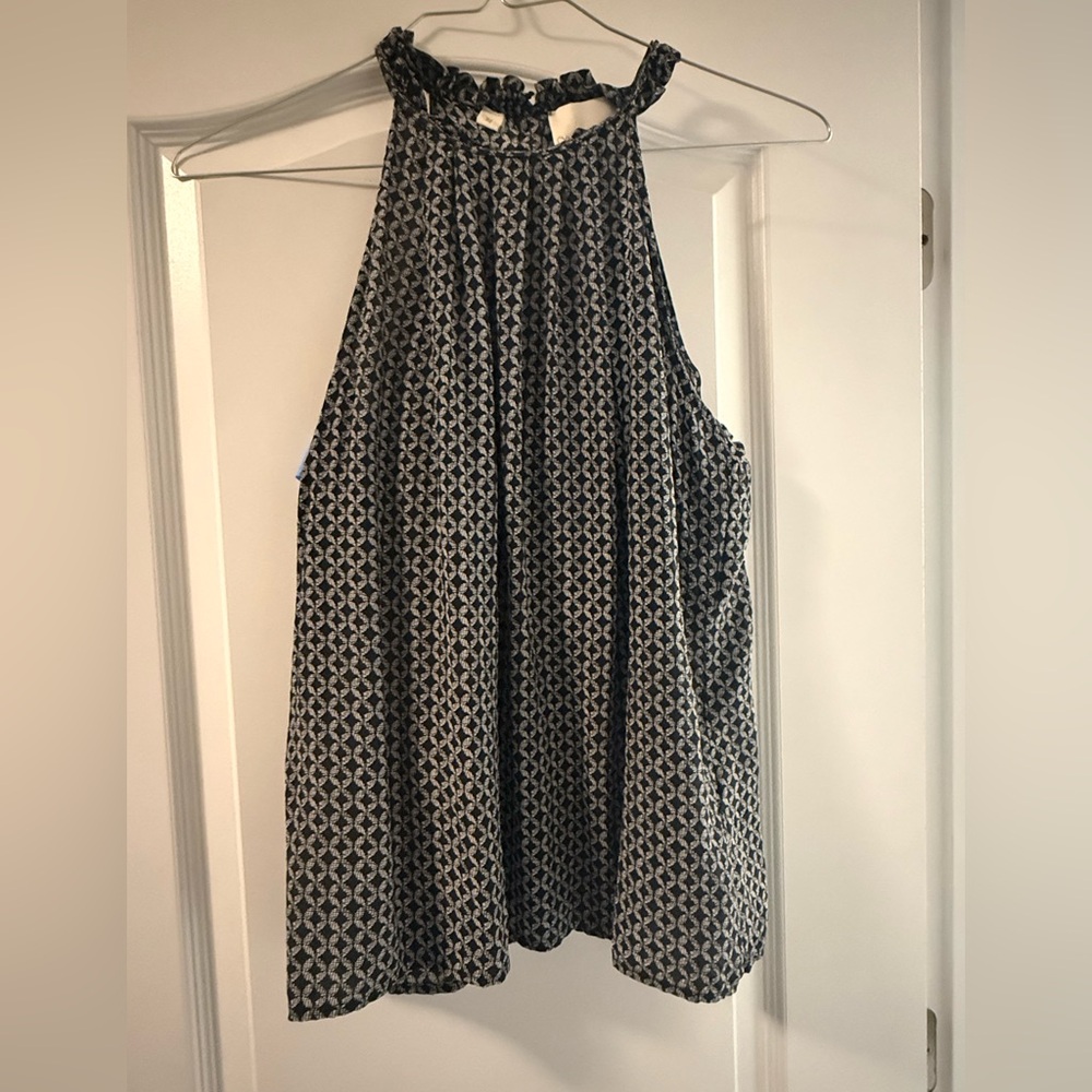 Cynthia Rowley Black and White Patterned Halter Top